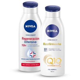 Kit Reafirmante Nivea Crema Corporal Reafirmante con Q10 Piel Normal, 400ml  Crema Corporal con Dexpantenol Regneración Intensiva Piel Extra seca,... 