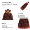 QEUOPE Reddish Brown Kinkycurly Bundles Color 33 Human Hair Auburn