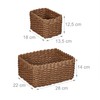 Relaxdays Woven Storage Basket, Set of 3, 2 Sizes, Bathroom