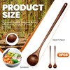 2 Pcs Wooden Spoon Set,13.5 in Long Handled Nanmu Wooden