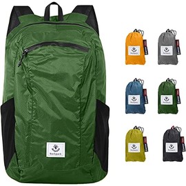 4Monster Foldable Backpack Ultra Lightweight Unisex Daypack Outdoor Waterproof Hiking Backpack for Camping Hiking Travel Sports Climbing Cycling, Army Green, Designer