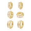 Krstudent 3 pairs Small Hoop Earrings for Women 18K Gold