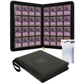 X PRO 1000+ Card Binder - Comes with 200 Card Sleeves | Compatible with TCG, Sports, MTG & More - Ringless Trading Card Binder | 1000 Pockets | TCG Binder