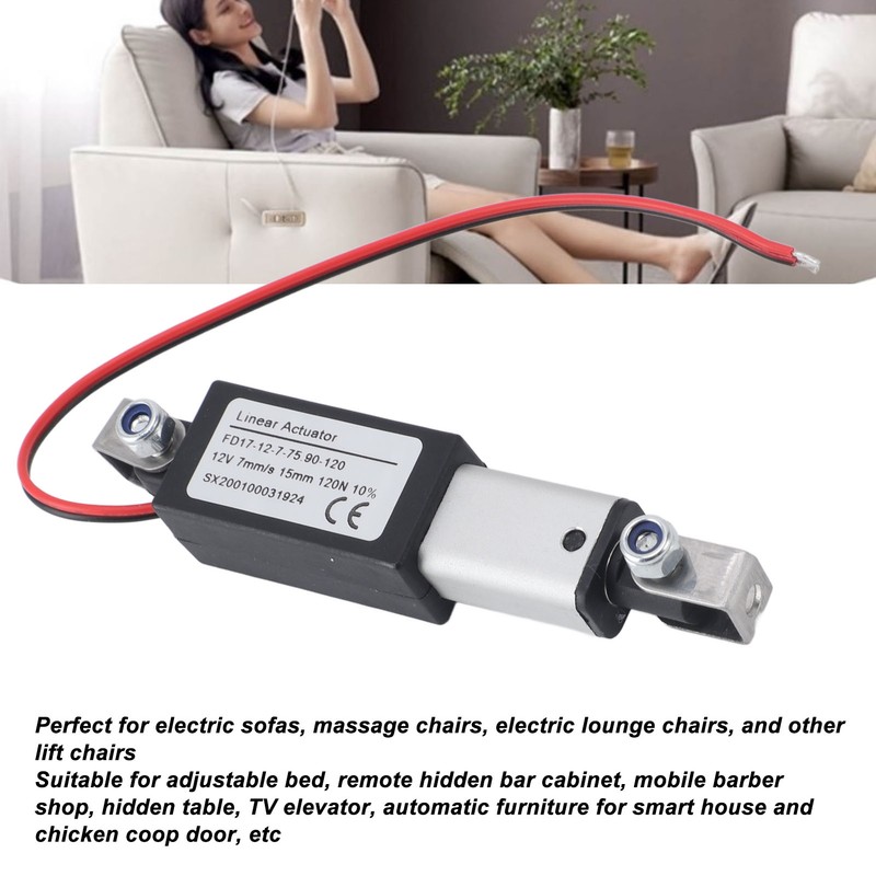 12V Electric Linear Actuator 15mm Stroke 120N Heavy Duty Mini
