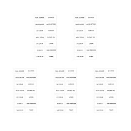 Ruwado 5 Sheets Refillable Bottles Stickers Waterproof Smal Plastic Labels for Shampoo Conditioner Body Lotion Essence Eye Cream Toner Make up Remover