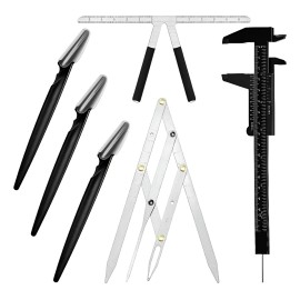 Kit De Regla Microblading Diseño Compas Cejas Perfectas 6pcs