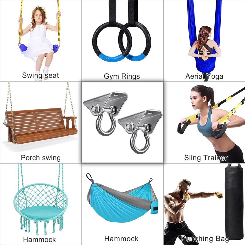 SELEWARE Heavy Duty Swing Hangers Stainless Steel Swing Hooks Ceiling