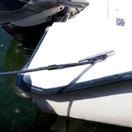 Tidal Wake Marine Grade Double Braided Nylon Dock Lines with 12” Eyelet Loop– Premium Boat Mooring Ropes 3/8" x 15 ft, Weather Resistant, 4 Pack – Black