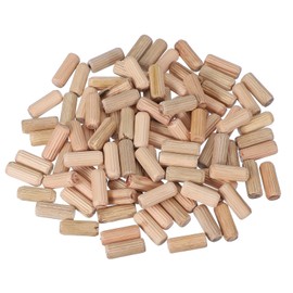 MECCANIXITY Wooden Dowel Pins 5/16" x 3/4" (8mm x 20mm) Straight Dowel Rods Wood Fluted Dowels Rods for Crafts Furniture DIY Hardwood Count 100