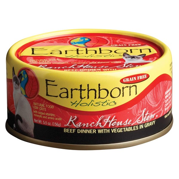 Earthborn Holistic RanchHouse Stew Grain-Free Moist Cat Food, 5.5 Ounce Can( Pack of 24 )