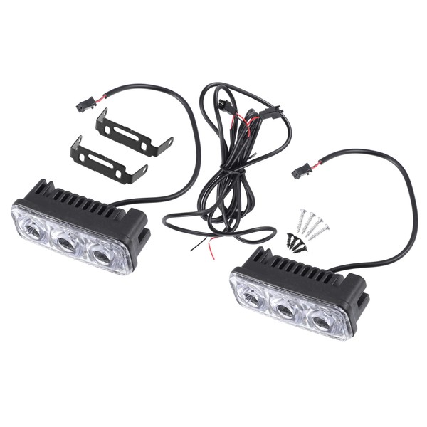 X AUTOHAUX Car Daytime Running Light Bar White 3-LED Light