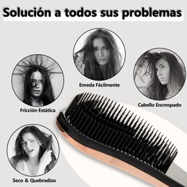 MITEGELO Antiestático Cepillo para Cabello, Detangling Brush,Favorece Crecimiento del Cabello, Evita Encrespamiento, en Húmedo y en Seco, Peina Cabello, Apto para Todo Tipo de Cabellos.(Oro)