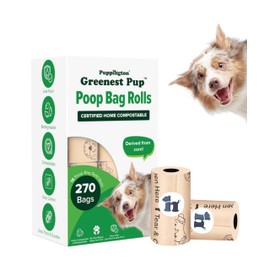 Puppington Certified Home Compostable Poop Bags - ASTM D6400 Compliant - 270 Extra Thick Bags - Plant Based - Pairs with Puppington 3-in-1 Bag & Fits all Standard Poop Bag Dispensers (Vanilla Cream)