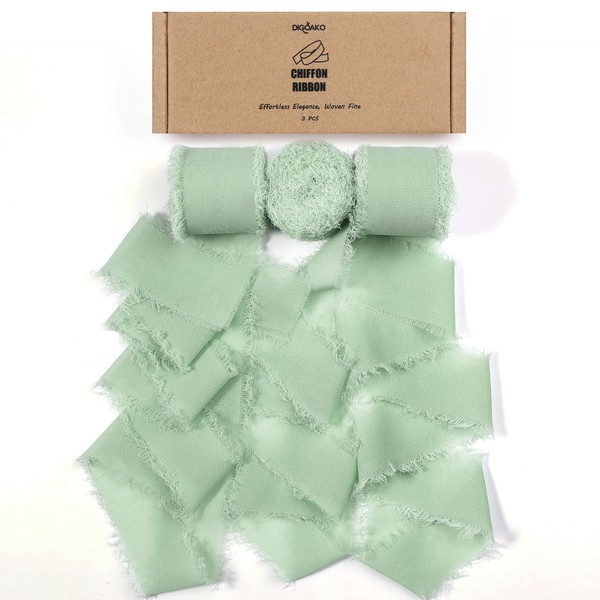 Sage Green Silk Ribbon 1.5" x 24 Yards | Greenery