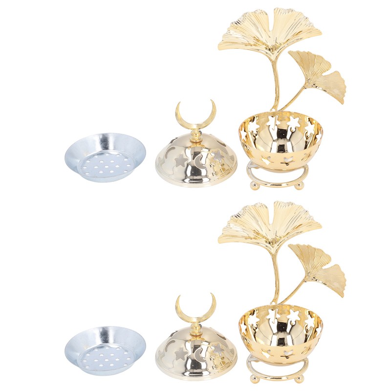 Candle Holder Arabian Star Moon Ginkgo Shape Metal Candle Holder