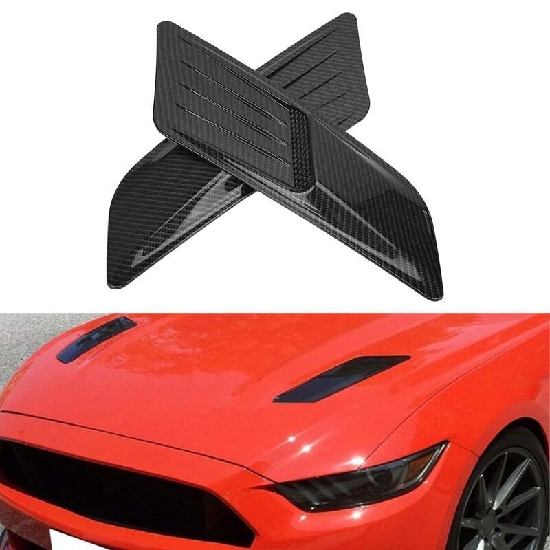 Pair Universal Front Hood Air Vent Molding Bonnet Cover Trim