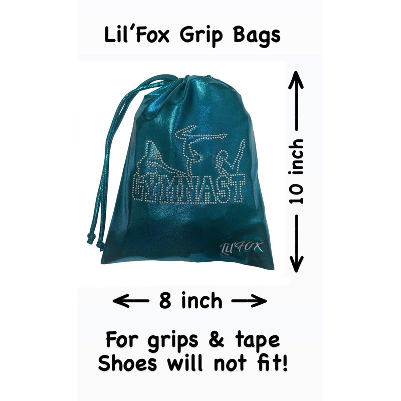 LIL'FOX 8" x 10" Drawstring Girls Grip Bag for Gymnastics