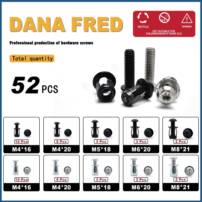 Dana Fred 52 Sets Molly Jack Nuts with Button Head