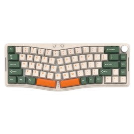 ATTACK SHARK AKS068PRO Wireless Mechanical Gaming Keyboard 65% Alice Layout Hot-swap Gasket with Wired/BT5.1/2.4Ghz RGB Backlit VIA Programmable Knob 3000mAh Battery Sea Salt Switch for Win/Mac(Green)