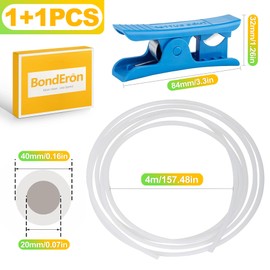 BondEron 4 m PTFE Hose 4 x 2.5 mm for 1.75 mm Filament, PTFE Tube Set with Hose Cutter, PC4-M10 & PC4-M6 Connector, Heat Resistant Low Friction 3D Printer Accessories