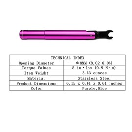 UU TOJOIN SMA Torque Wrench for RF Connector, 8mm Opening, 0.9 Nm Torque, Alloy Steel Material, Purple Color