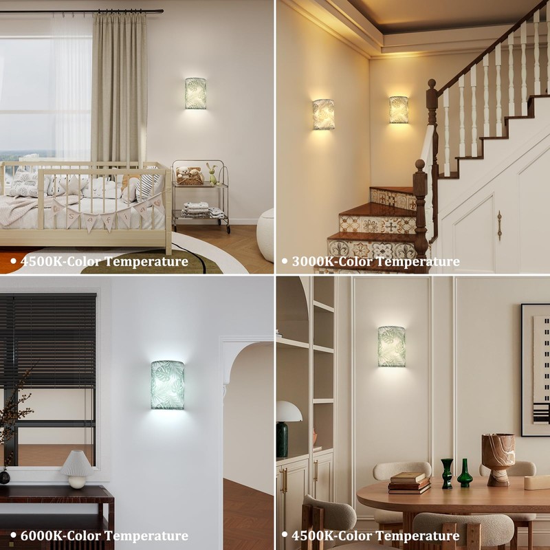 Shenmoyl Adhesive Battery Operated Wall Sconce Set of 2, 5000