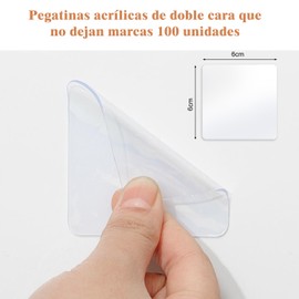 EAHSAP Reutilizable Nano Tape,Cuadrada de Montaje de Doble Cara,Paquete de 100 Nanocintas Transparentes de Doble Cara,Para Alfombra,Pared,Cocina,Fijación de Fotos