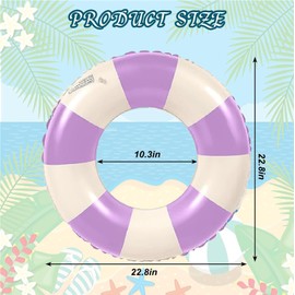 Swimming Ring, Pack of 2 Air Mattress Swimming Hoops, Inflatable, Summer Floating Water Toy, Durable Cool Swimming Ring for Pool, Sand, Beach Party (Blue + Purple 70)