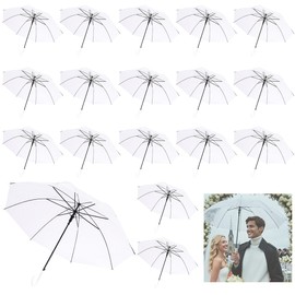 Pansente 18 PACK Clear Umbrella Wedding,35in Clear Umbrella, Bulk clear bubble umbrella, Suitable for Wedding Favours, Birthdays,Anniversaries and Other Special Occasions