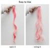 12 PCS Pink Hair Extensions Clips for Kids&Girls, Curly Pink
