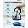 Retro Electric Water Kettle 1.8L Stainless Steel for Boiling Water