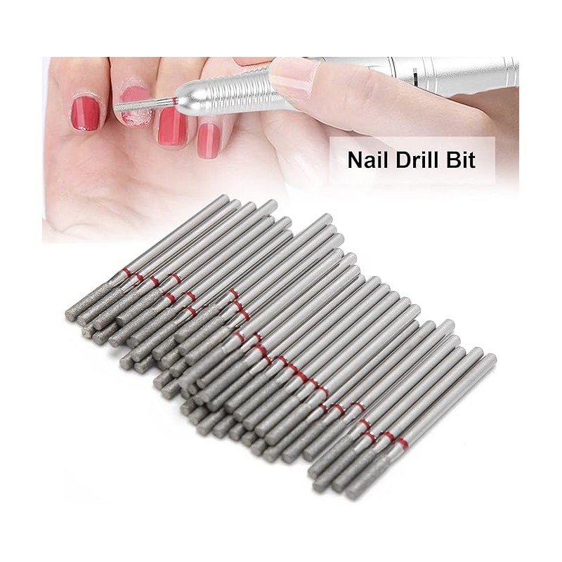 Grcfumo 50Pcs Nail Polishing Head, Carborundum Nail Drill Bits Kit,