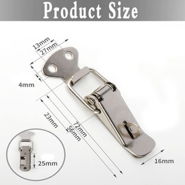 Pack of 12 stainless steel tension clasps, lever lock, box lock, lever lock, hasp box closure for case box, doors, windows, furniture