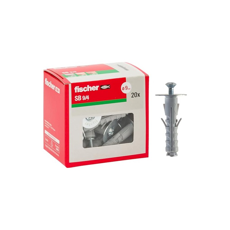 Fischer Pack of 20 SB 9 Dowels with Screw M4