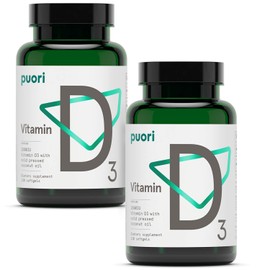Puori Puori Vitamin D3 with Virgin Coconut Oil - 240 x 2500 IU - for Muscle Function, Bone Health, Immune Support and Calcium Uptake- Non-GMO and Gluten Free - For Adults