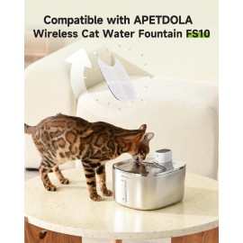 Apd Apetdola APETDOLA Wireless Cat Water Fountain Filter, 4 Pack Filters with 16 Pre-Filte...