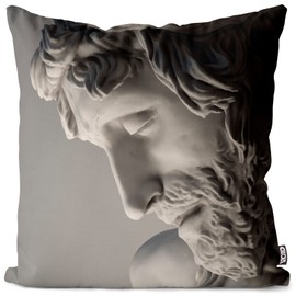 VOID Jesus Statue Antique Cushion Cover Polyester Waterproof Outdoor Indoor Cushion Cover Size: 40 x 40 cm