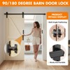 Barn Door Lock, 90/180 Degree Door Latch, Adjustable Lock Height