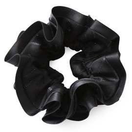 JewelVOX Scrunchie, Hair Accessory, Grosgrain Striped Fabric, Stylish, Cute, Simple, Black