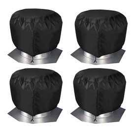 Turbine Roof Vent Cover House - Nopwer Roof Turbine Hoods Shield Canvas 20" x 20" 4Pcs Black