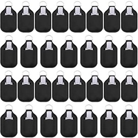 Duufin - Juego de 60 botellas vacías de tamaño de viaje con soporte para llavero, incluye 30 botellas desinfectantes de manos transparentes y 30 llaveros desinfectantes de manos para mochila y bolso