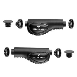 Bicycle Grips for 22.2 mm MTB, E-Bike, Trekking, City, Road Bike, Ergonomic, Microfiber Leather Grip, Shock-Absorbing Memory Foam, Lock-On Aluminum Rings, 130 mm