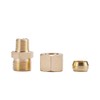 Brass Compression Tube Pipe Fitting Connector, Straight Coupling Adapter, 3/8"