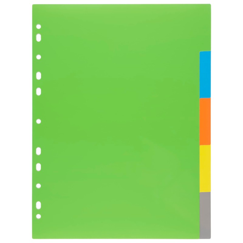 eco-eco A4 50% Recycled Multipunched Reinforced Colour Set 5 Subject