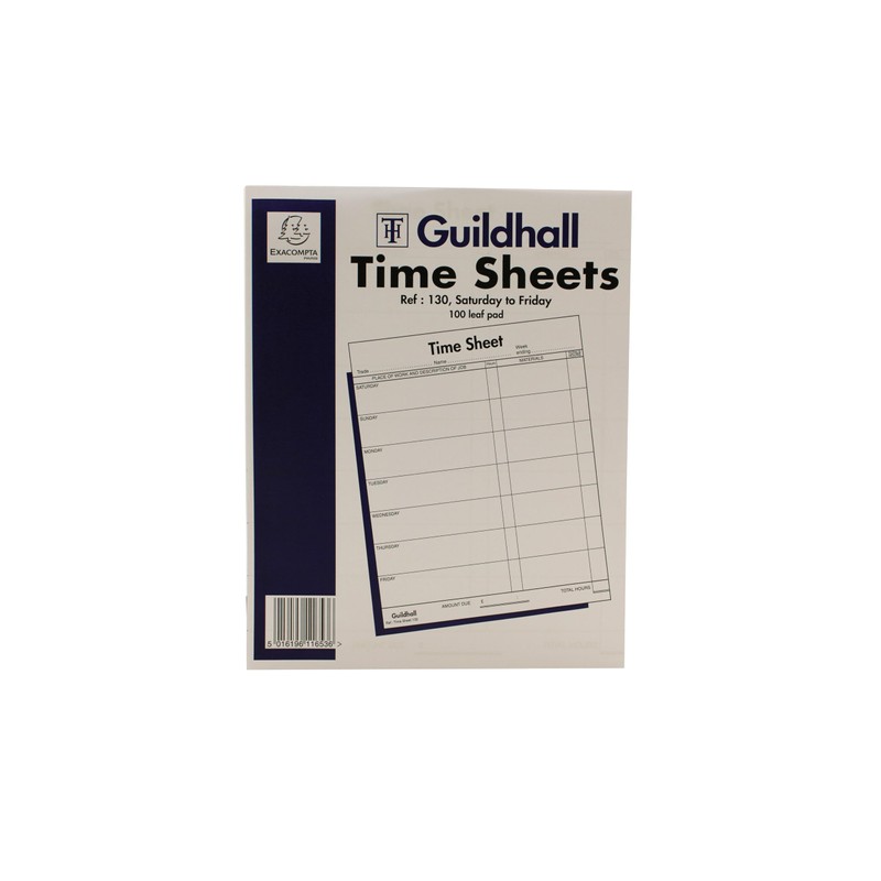 Exacompta - Ref 130Z - Guildhall - Time Sheets, Saturday