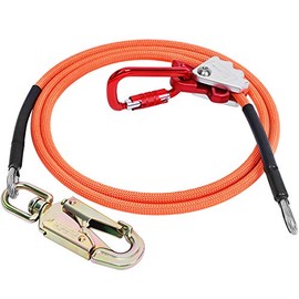 Flip Line, Wire Core Flipline 1/2" X 8', Wire Core Flip Line Kit with Triple Lock Carabiner Adjuster, Steel Swivel Snap, Climbing Flipline for Fall Protection, Arborist, Tree Climbers