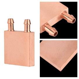 Copper Water Cooling Block,Recuperative Heat Exchanger for Graphics GPU Head CPU,High Heat Transfer Efficiency,Diameter of Internal Channel 6mm Round Hole Channel
