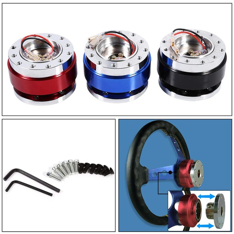 Gorgeri Quick Release Steering Wheel Hub Adapter Kit, Universal 6-Hole