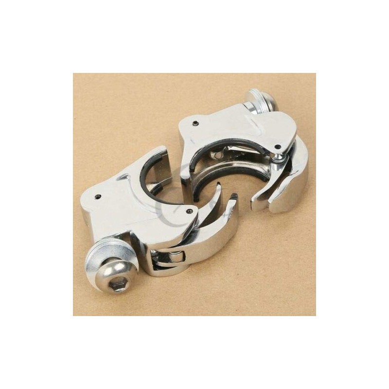 TCT-MT Windshield Windscreen 41mm Clamps Chrome Fit For Harley Wide