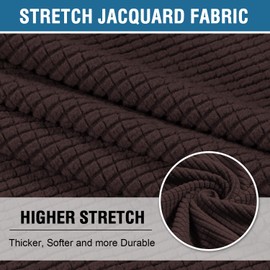 H.VERSAILTEX Stretch T Cushion Chair Sofa Slipcover T Cushion Covers for Living Room Armchair Couch Cover T Cushion Slipcover Seat Cover with Elastic Bands Thicker Jacquard Fabric, Chocolate